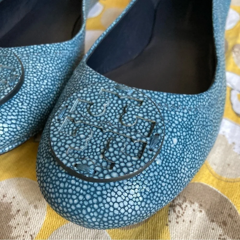 Tory Burch Minnie travel Razza print flats size 8M